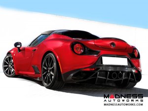 Alfa Romeo 4C Rear Diffuser - Carbon Fiber - Gloss